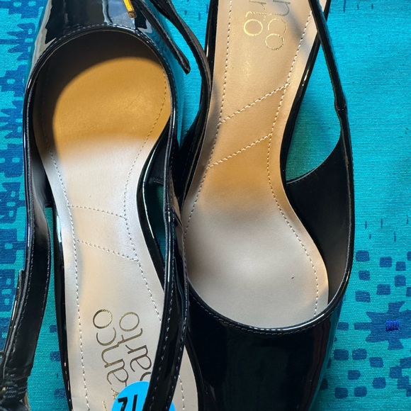 Franco Sarto Glossy Black Slingback Heels - Picture 6 of 6